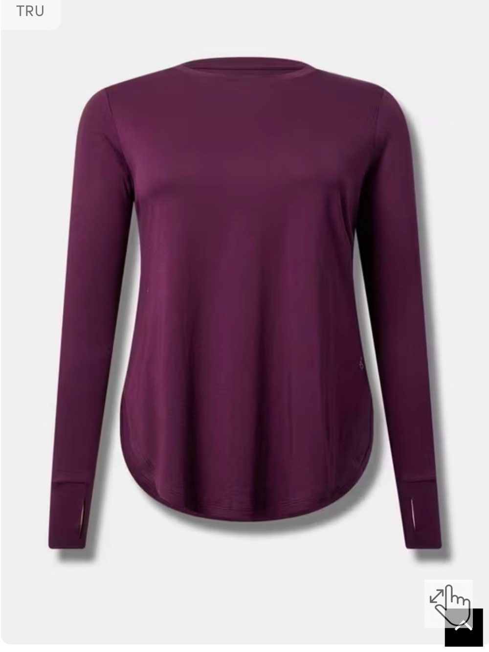 Torrid Performance Cotton Long Sleeve Tunic Length Tee size 6 NWT